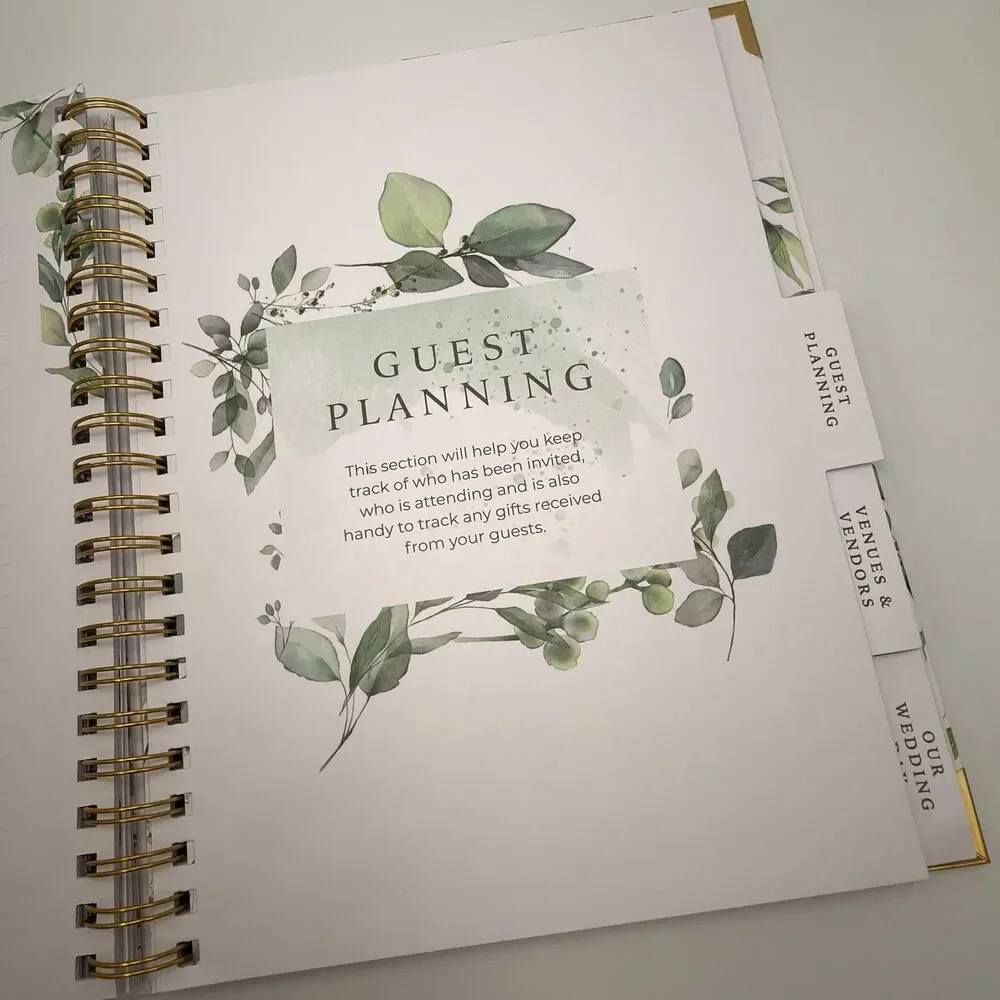 Complete Wedding Planner Organizer Floral Gold Undated Bridal Engagement Gift